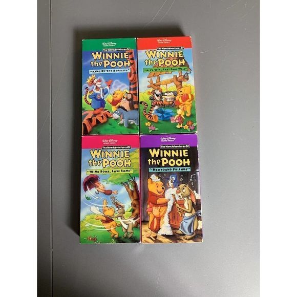 Lot Of 4 Winnie The Pooh VHS New Adventures Playtime Learning - Picture 1 of 4